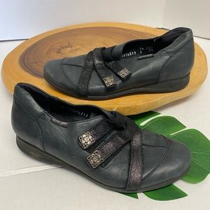 Mephisto Velcro Lace Leather Air Jet Sneakers